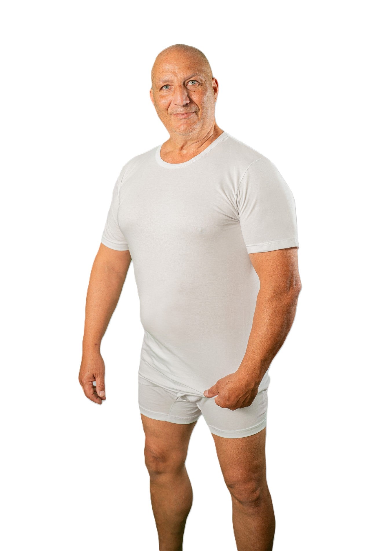 20 Nodi Girocollo Mezza Manica Uomo Cotone Taglie Forti Art. 1002