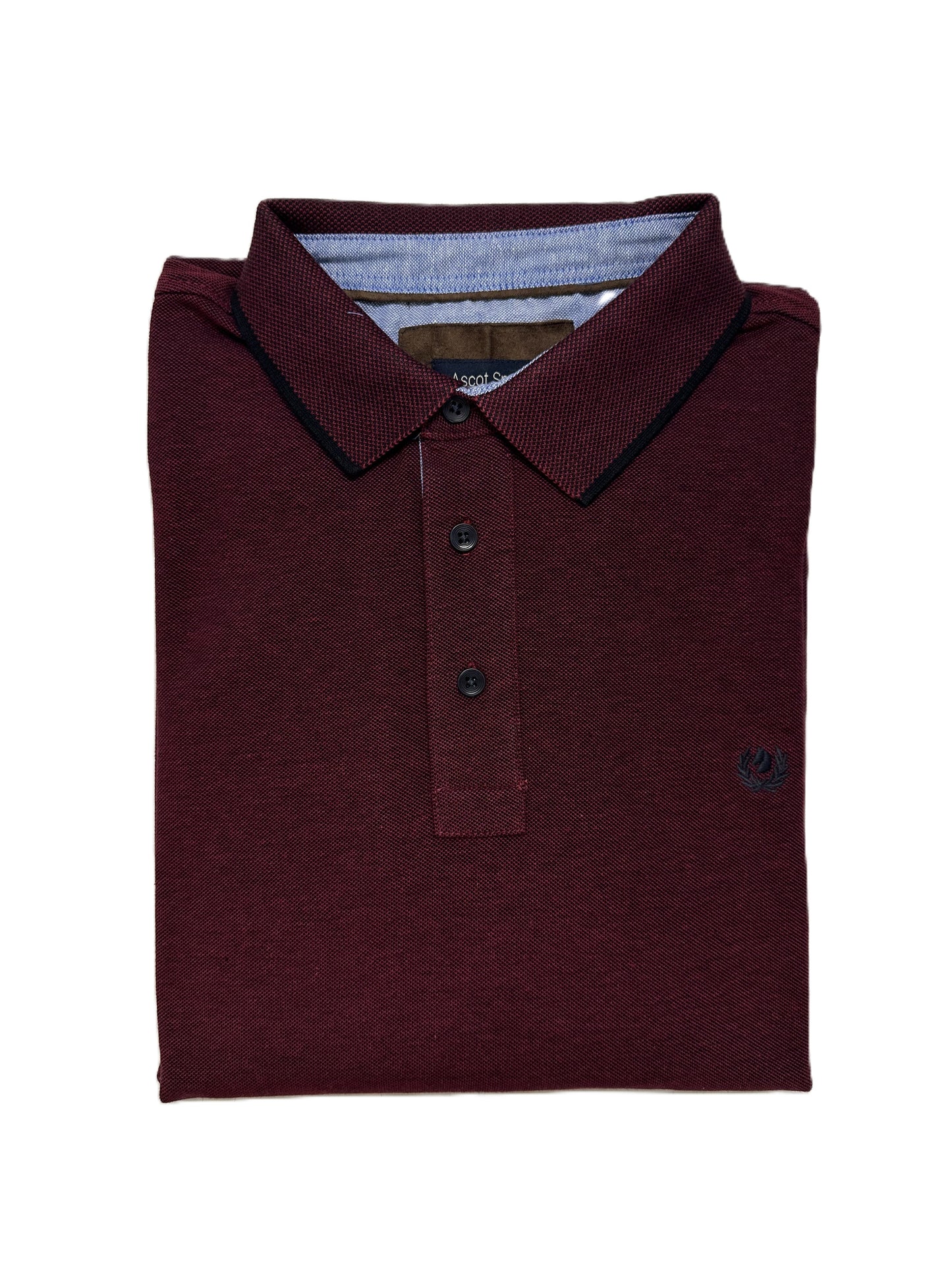 Polo Manica Lunga in Caldo Piquet Taglie Forti Ascot 13-505 06 Vinaccia