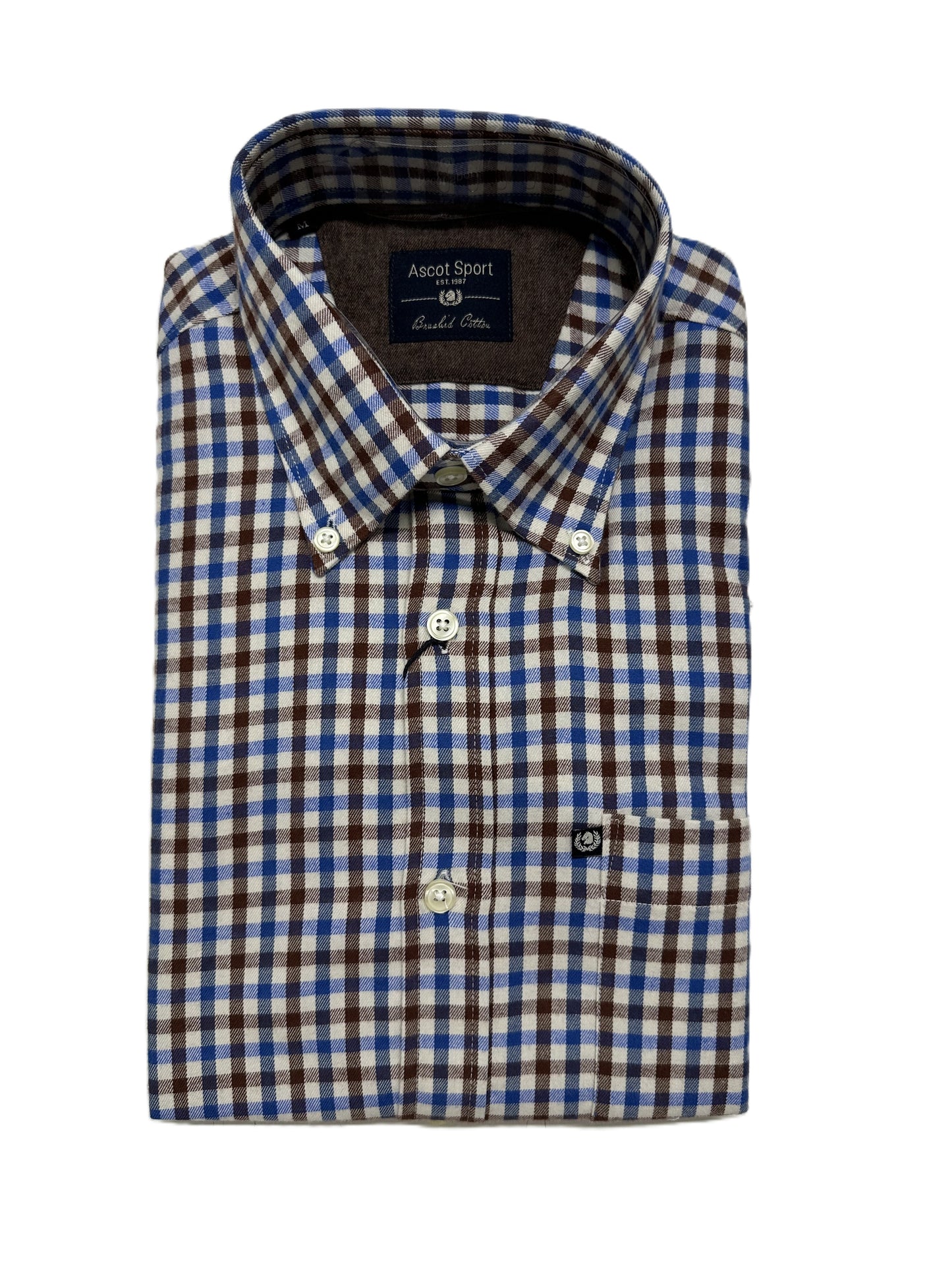 Camicia Manica Lunga Ascot Taglie Forti in Flanella 15284-509 Col06