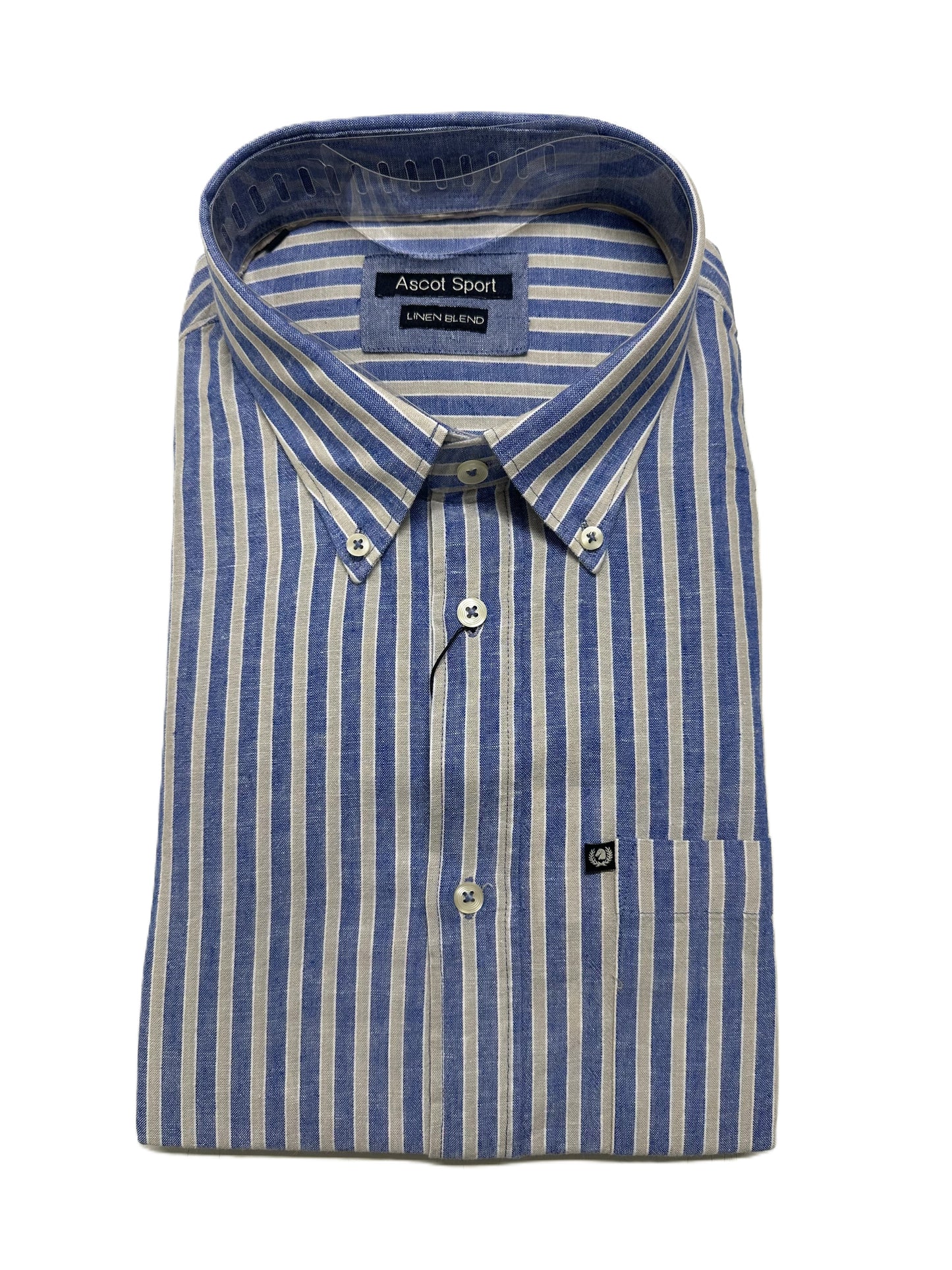 Camicia Manica Lunga in Misto Lino Ascot Taglie Forti 15364-509 col30