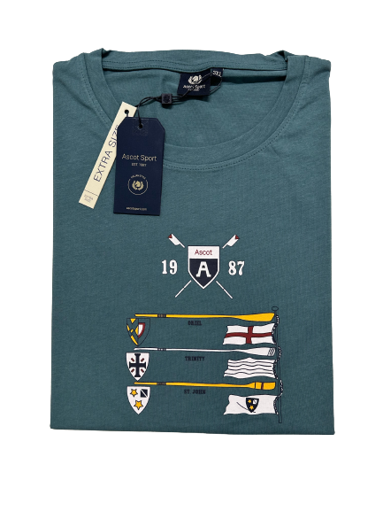 T- Shirt Girocollo Mezza Manica Taglie Forti in Cotone con Stampa Ascot 15505-528 - Blocco94