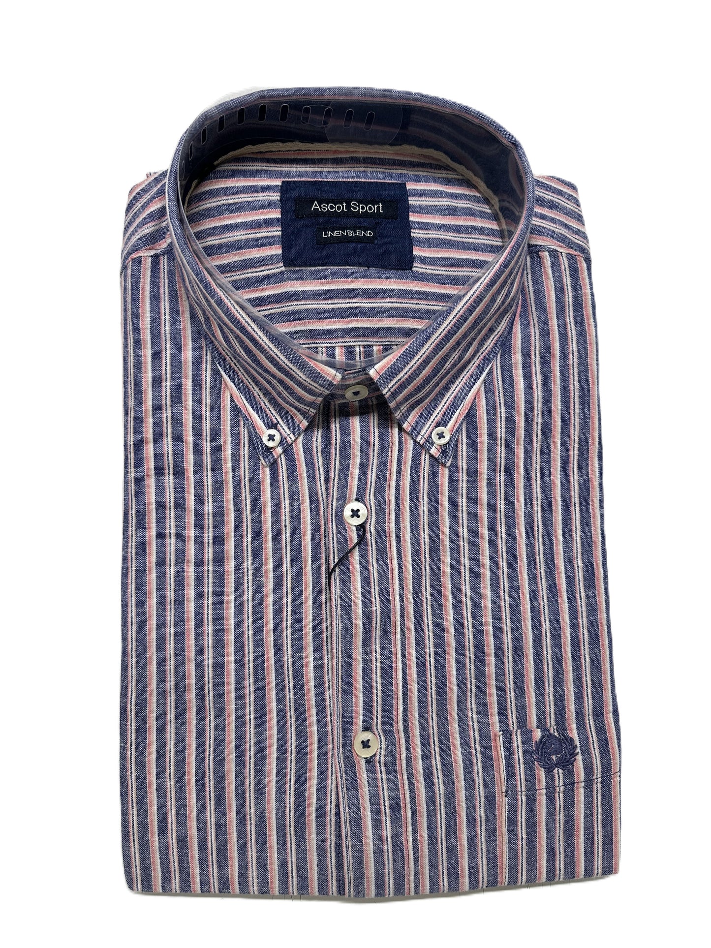 Camicia Manica Lunga in Misto Lino Ascot Taglie Forti 15564-512S col36