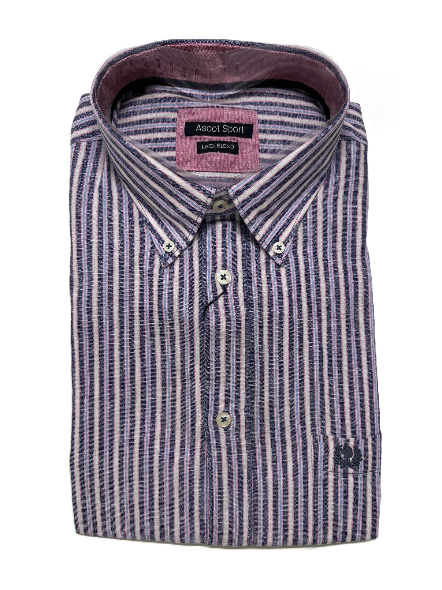 Camicia Manica Lunga in Misto Lino Ascot Taglie Forti 15564-512S col37