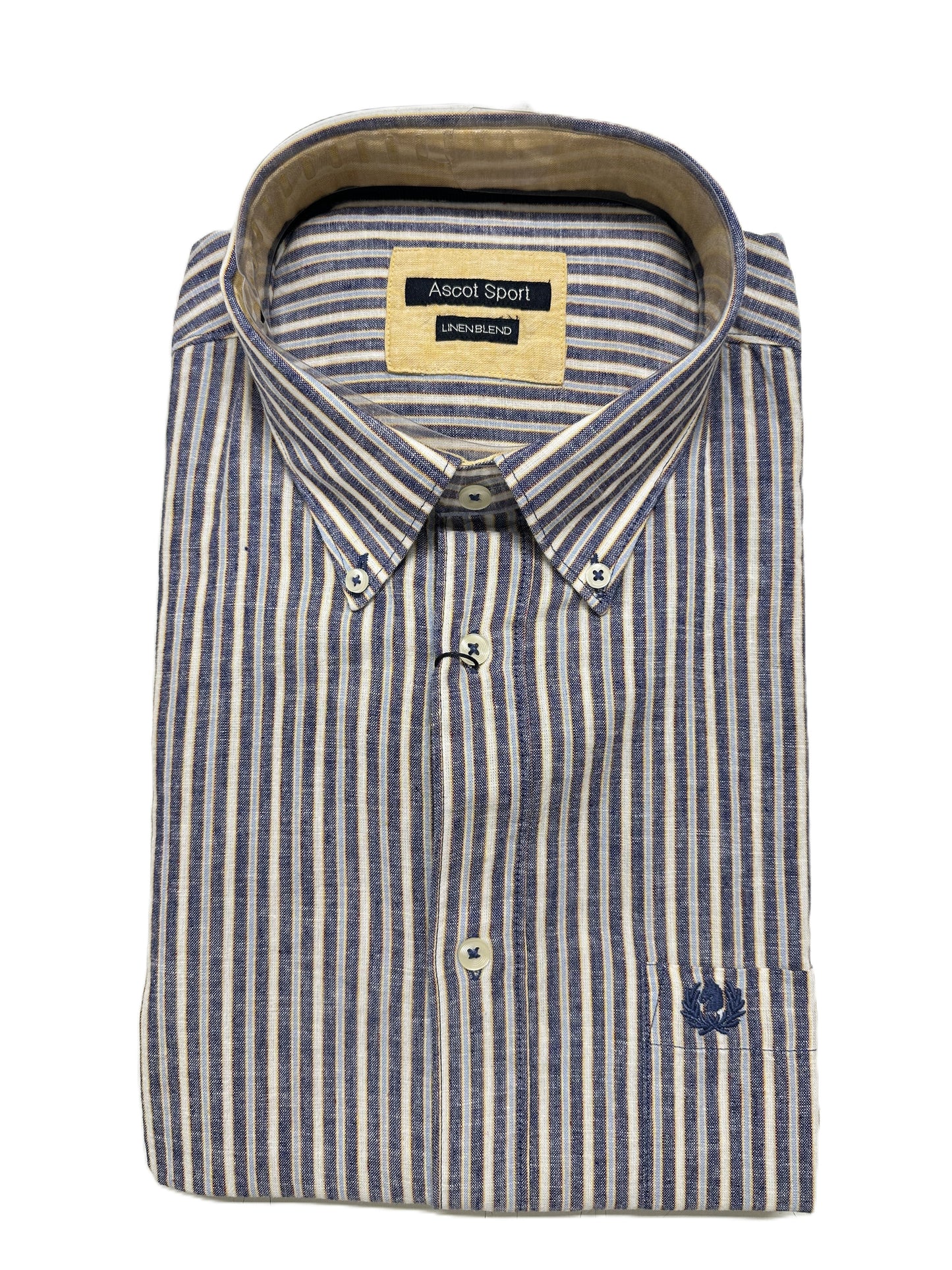 Camicia Manica Lunga in Misto Lino Ascot Taglie Forti 15564-512S col38