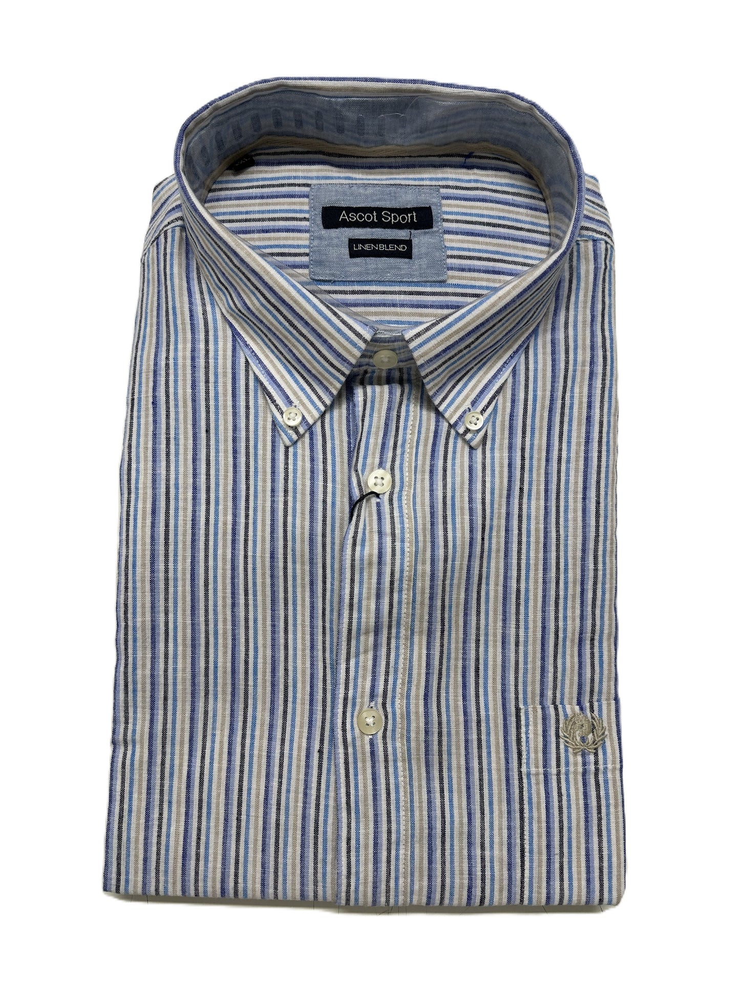 Camicia Manica Lunga in Misto Lino Ascot Taglie Forti 15564-512S col41