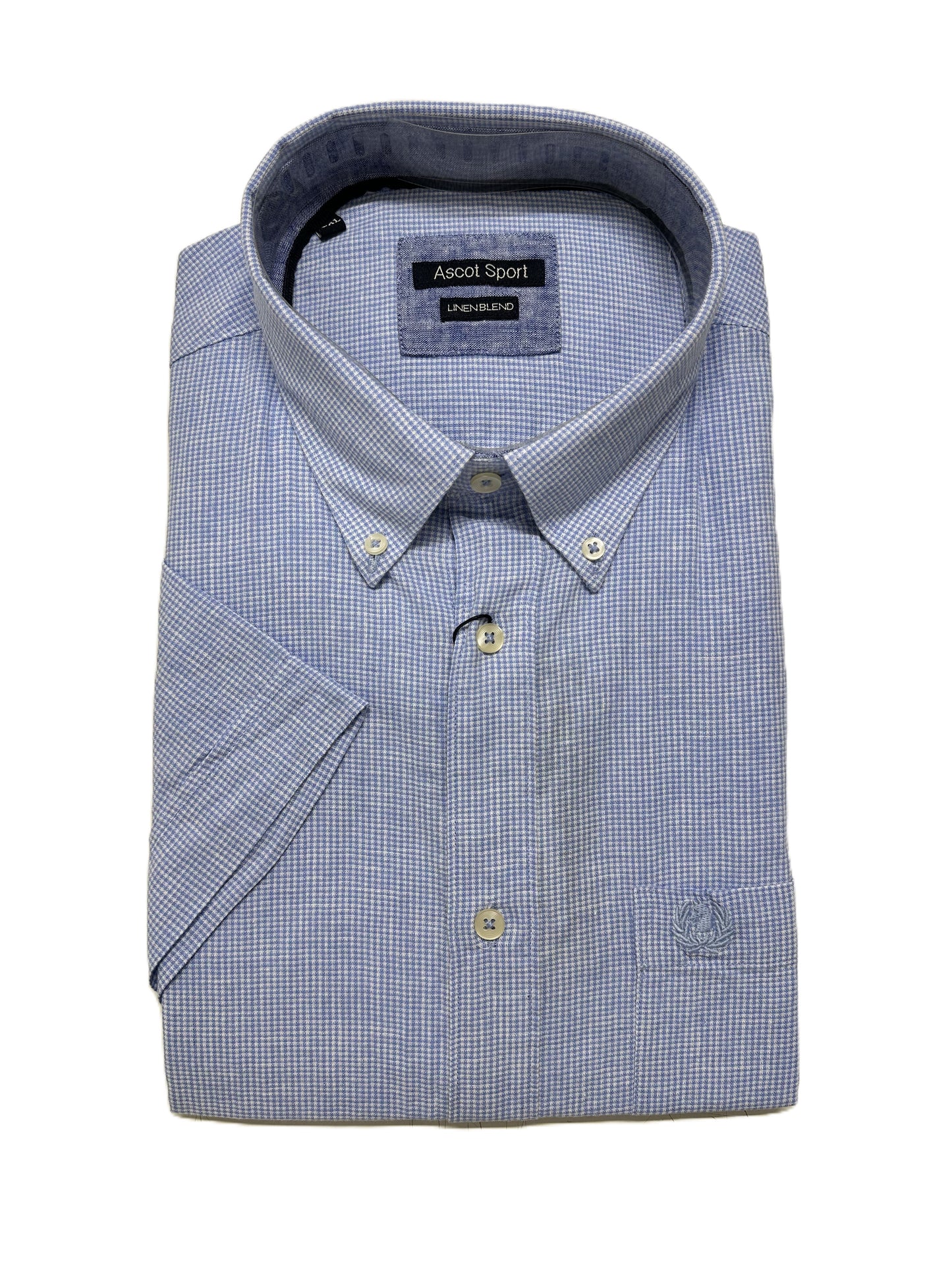 Camicia Mezza Manica Misto Lino Ascot Taglie Forti 15564-552S Col 18