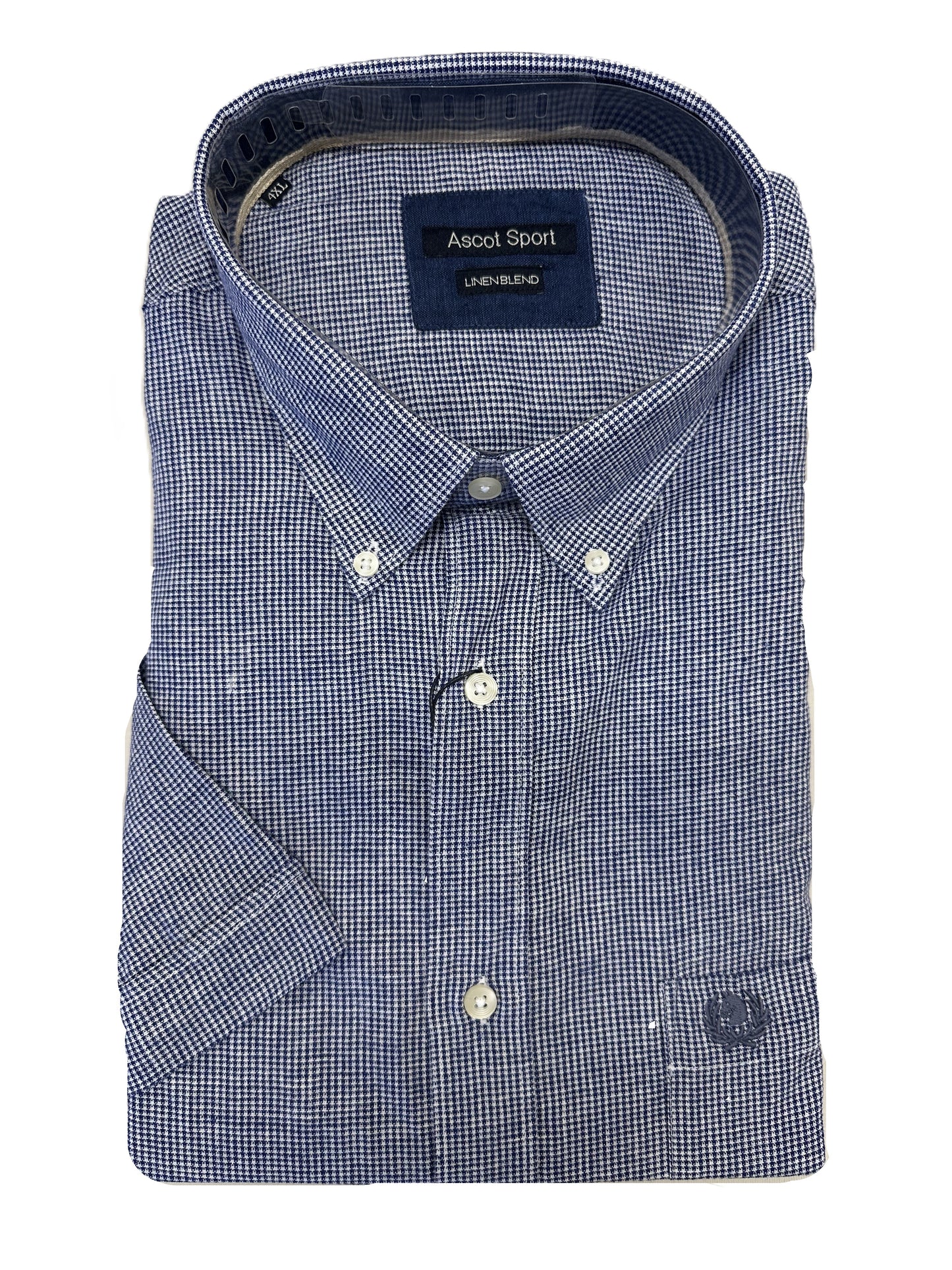 Camicia Mezza Manica Misto Lino Ascot Taglie Forti 15564-552S Col 19