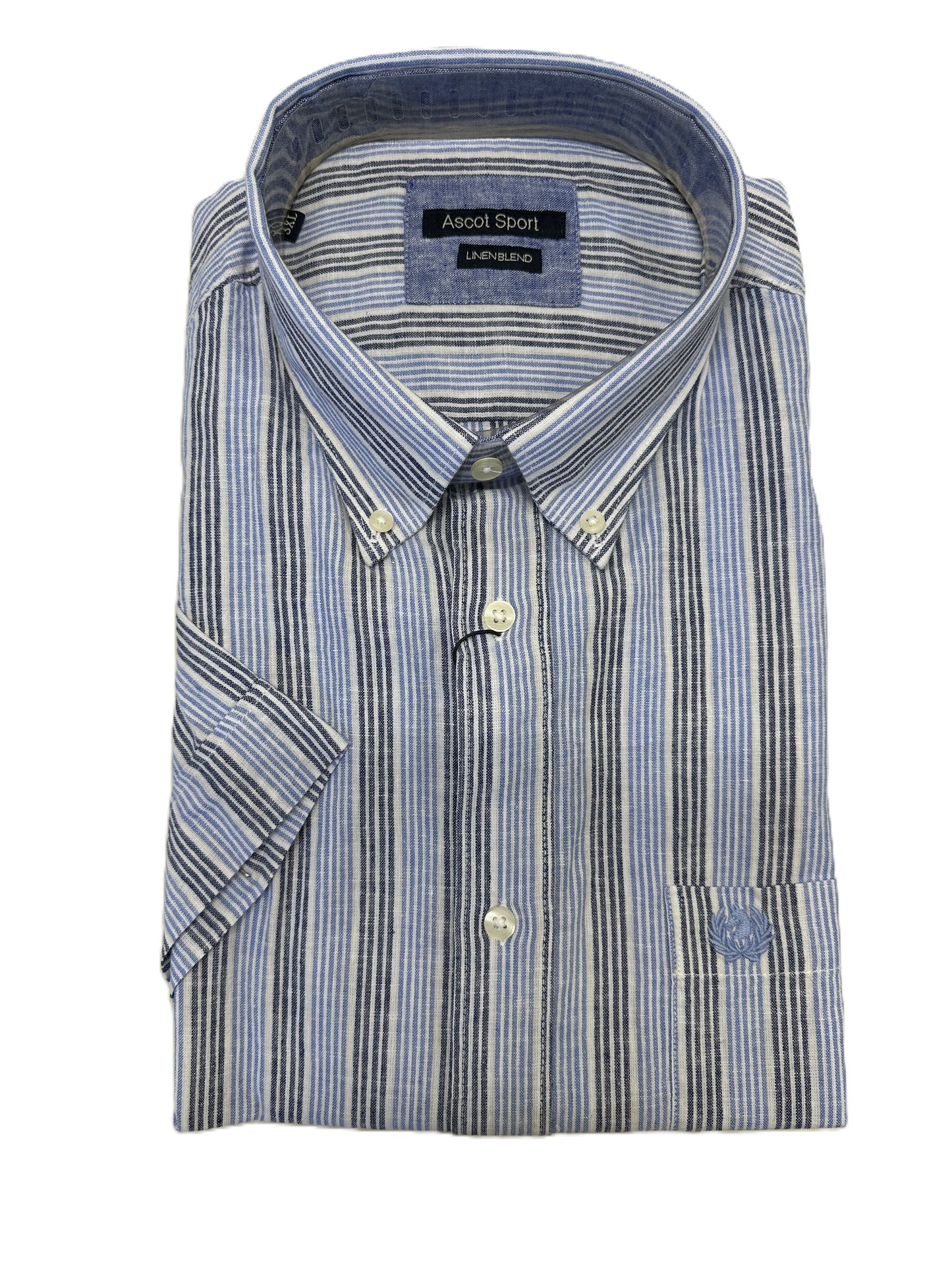 Camicia Mezza Manica Misto Lino Ascot Taglie Forti 15564-552S Col 21