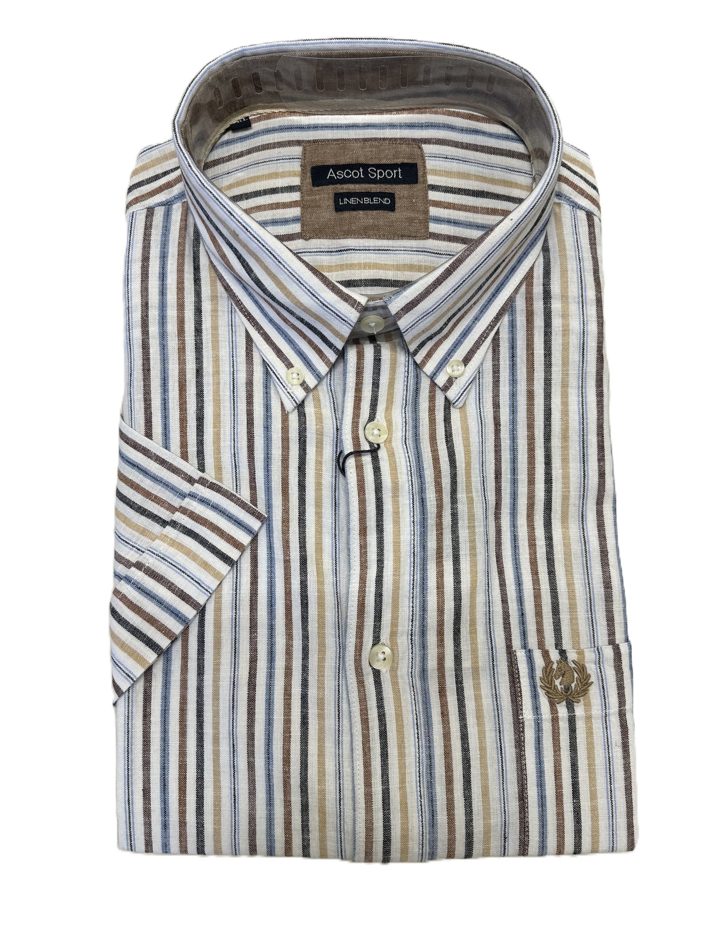 Camicia Mezza Manica Misto Lino Ascot Taglie Forti 15564-552S Col 25