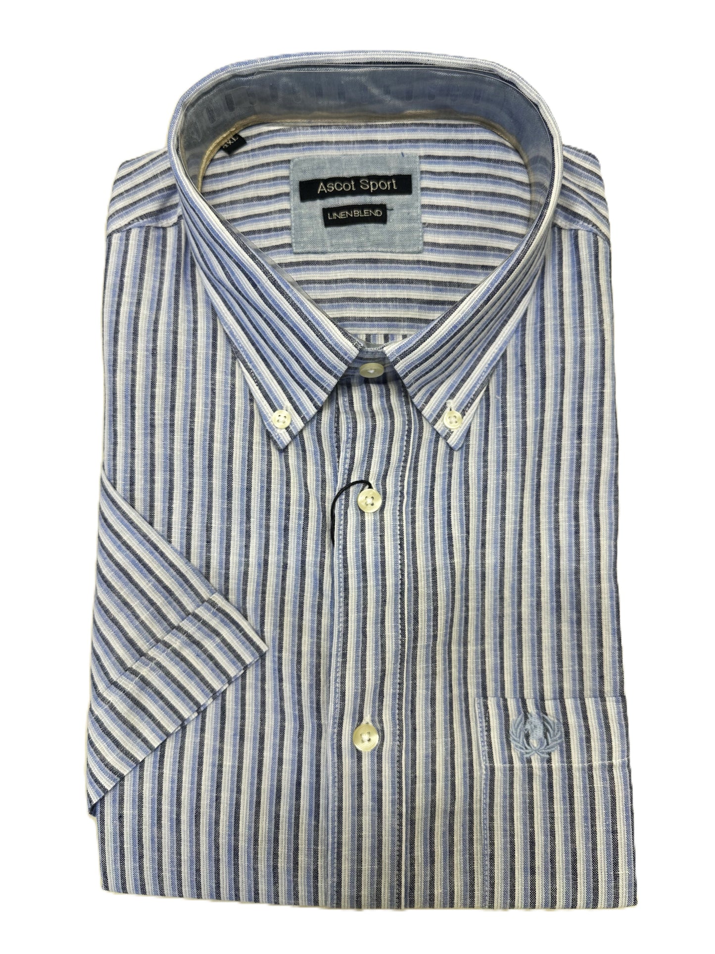 Camicia Mezza Manica Misto Lino Ascot Taglie Forti 15564-552S Col 33