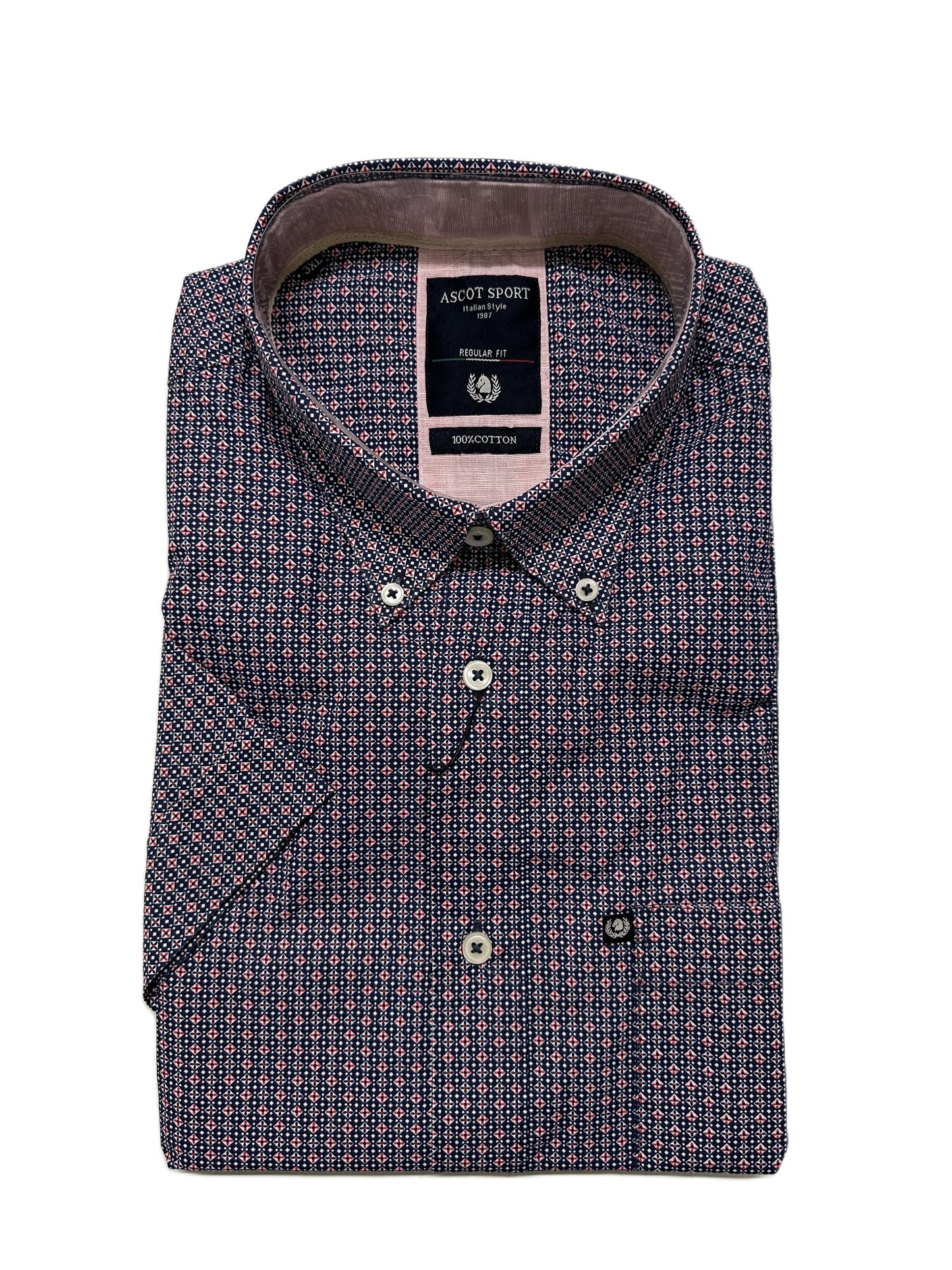 Camicia Mezza Manica Ascot Taglie Forti 15569-559 Col13