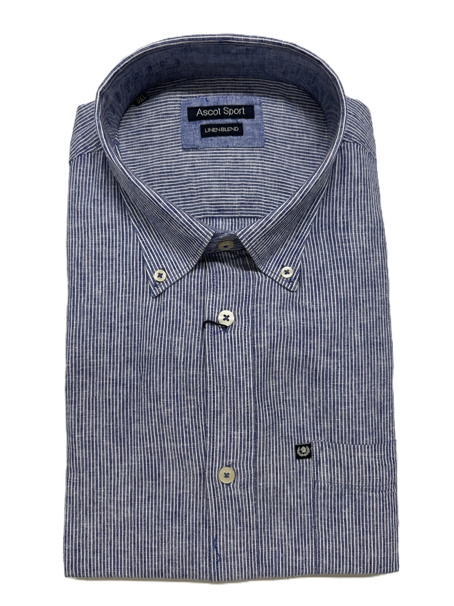 Camicia Manica Lunga in Misto Lino Ascot Taglie Forti 15764-509S col18