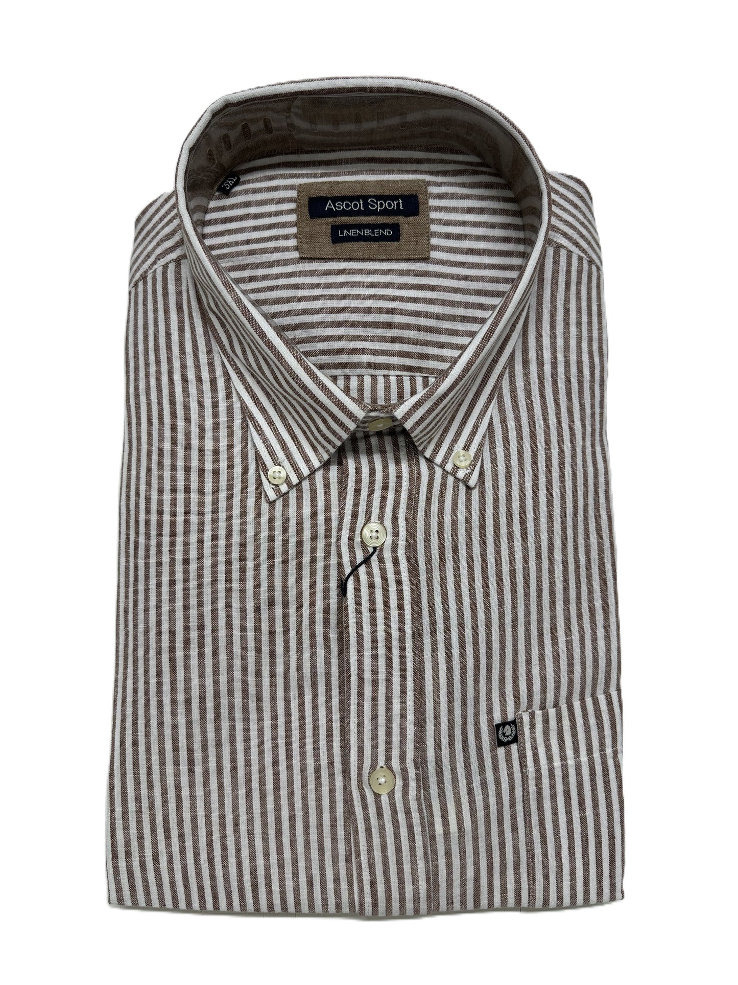 Camicia Manica Lunga in Misto Lino Ascot Taglie Forti 15764-509S col23