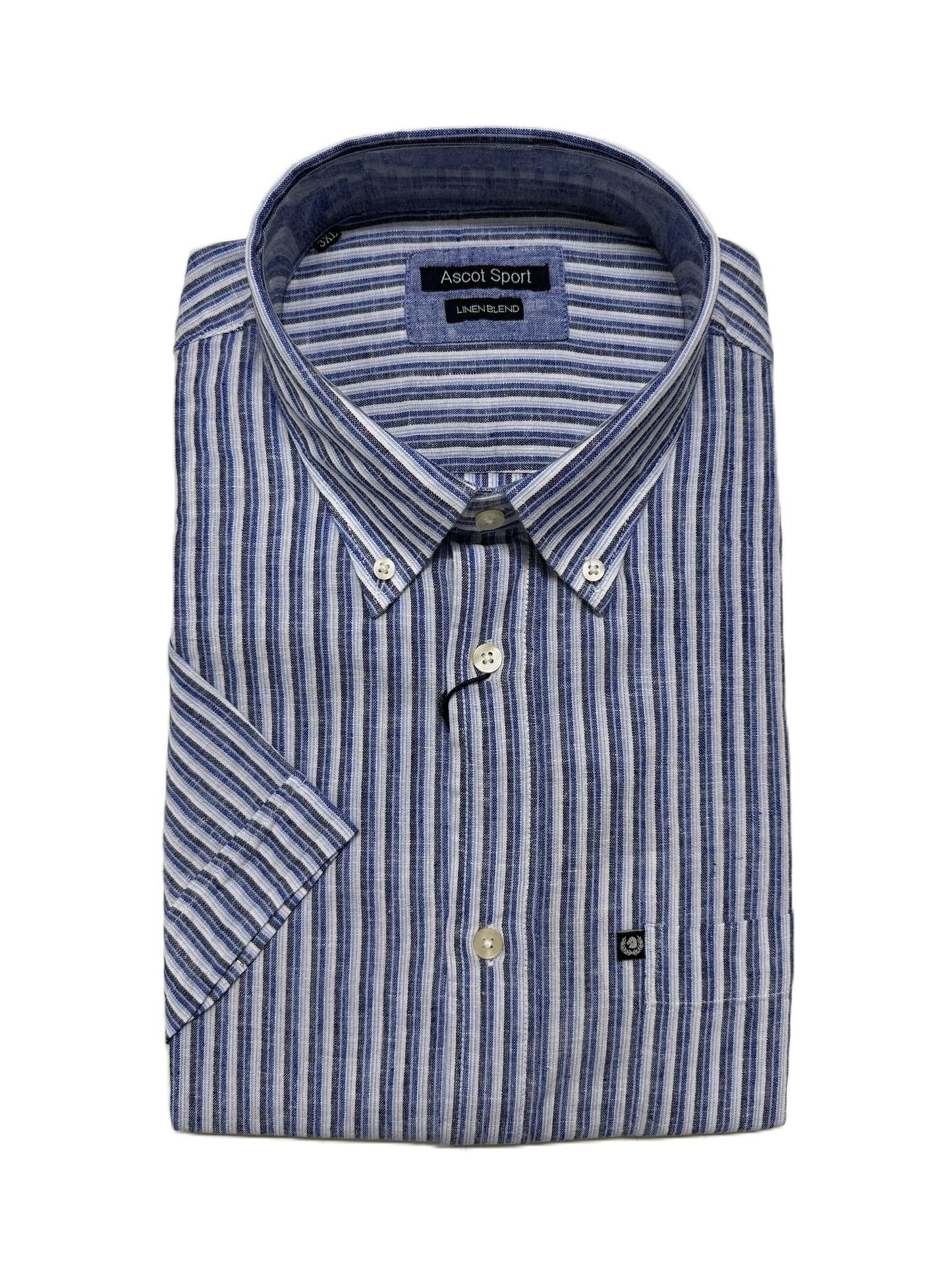 Camicia Mezza Manica Misto Lino Ascot Taglie Forti 15764-559S Col 34