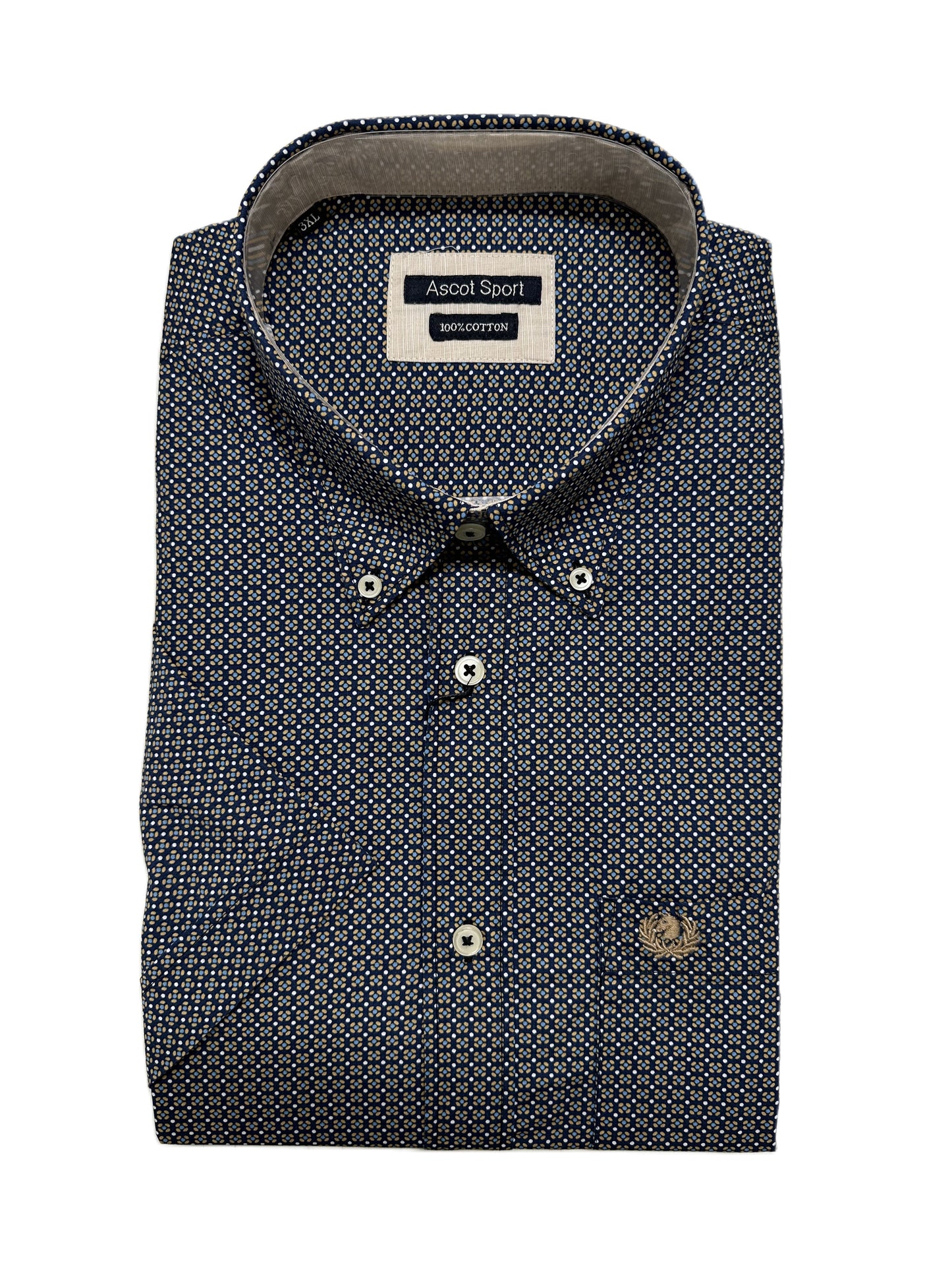 Camicia Mezza Manica Ascot Taglie Forti 15769-552 Col27