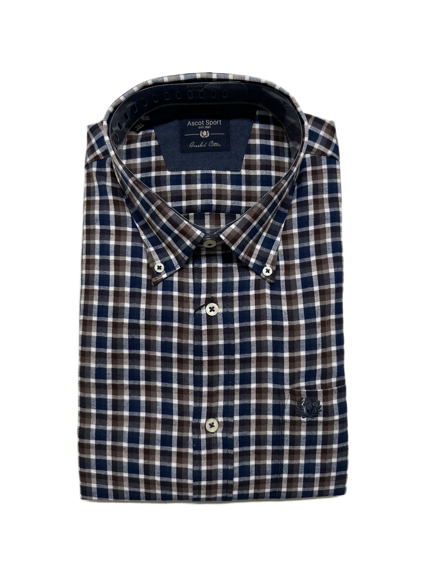 Camicia Manica Lunga Ascot Taglie Forti in Flanella 15884-512 Col29