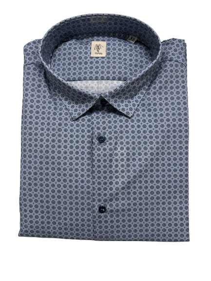 Camicia Manica Lunga Tipo's, Taglie Forti, Cotone, Fantasia