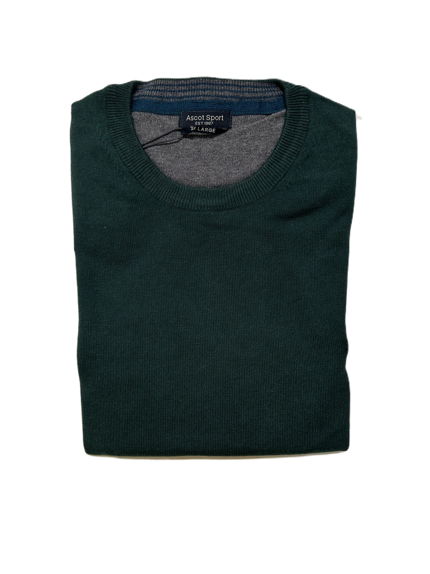 Girocollo Manica Lunga Cotone Taglie Forti Ascot 38-502 Verde 73