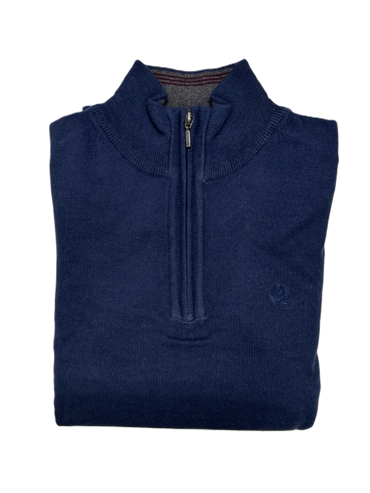 Magia Mezza Zip Manica Lunga Cotone Taglie Forti Ascot 68-572 col 64 Cobalto