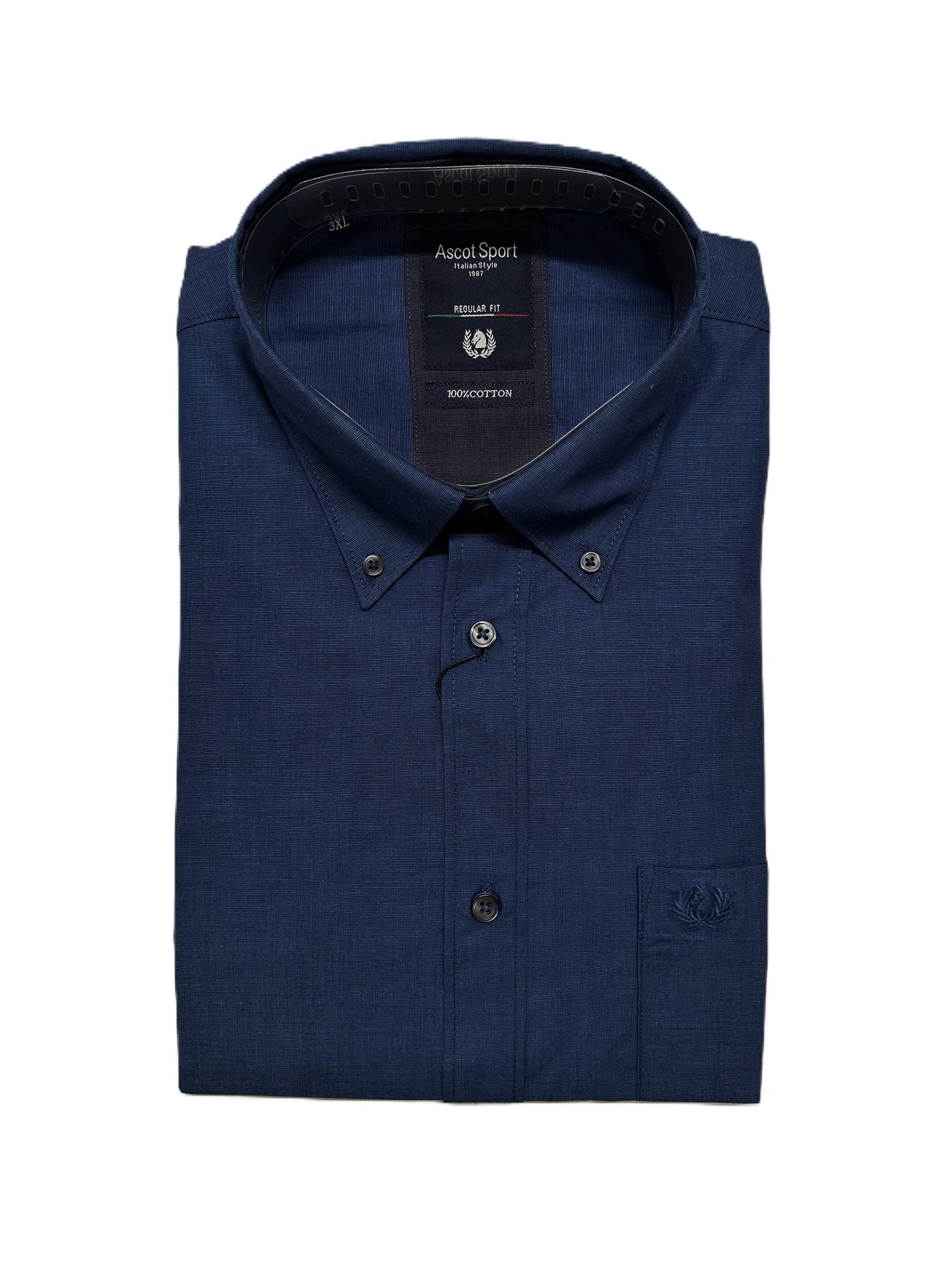 Camicia Mezza Manica Ascot Taglie Forti 52-552 Col06