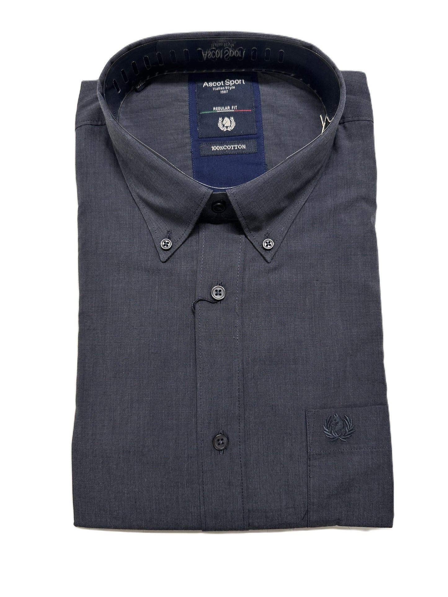 Camicia Manica Lunga Ascot Taglie Forti 52-512 Col09 Antracite