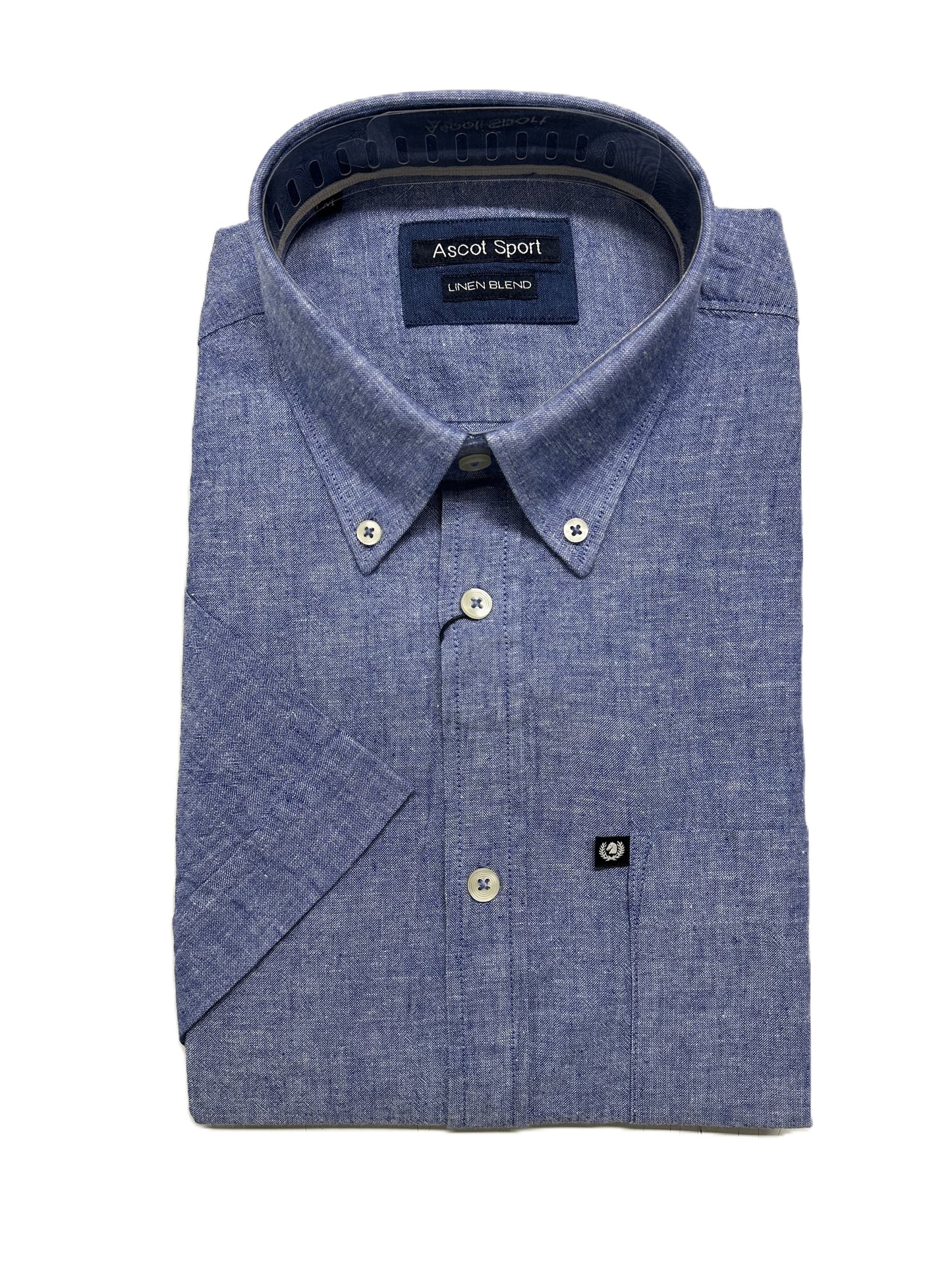 Camicia Mezza Manica Misto Lino Ascot Taglie Forti 62-559 Col 08