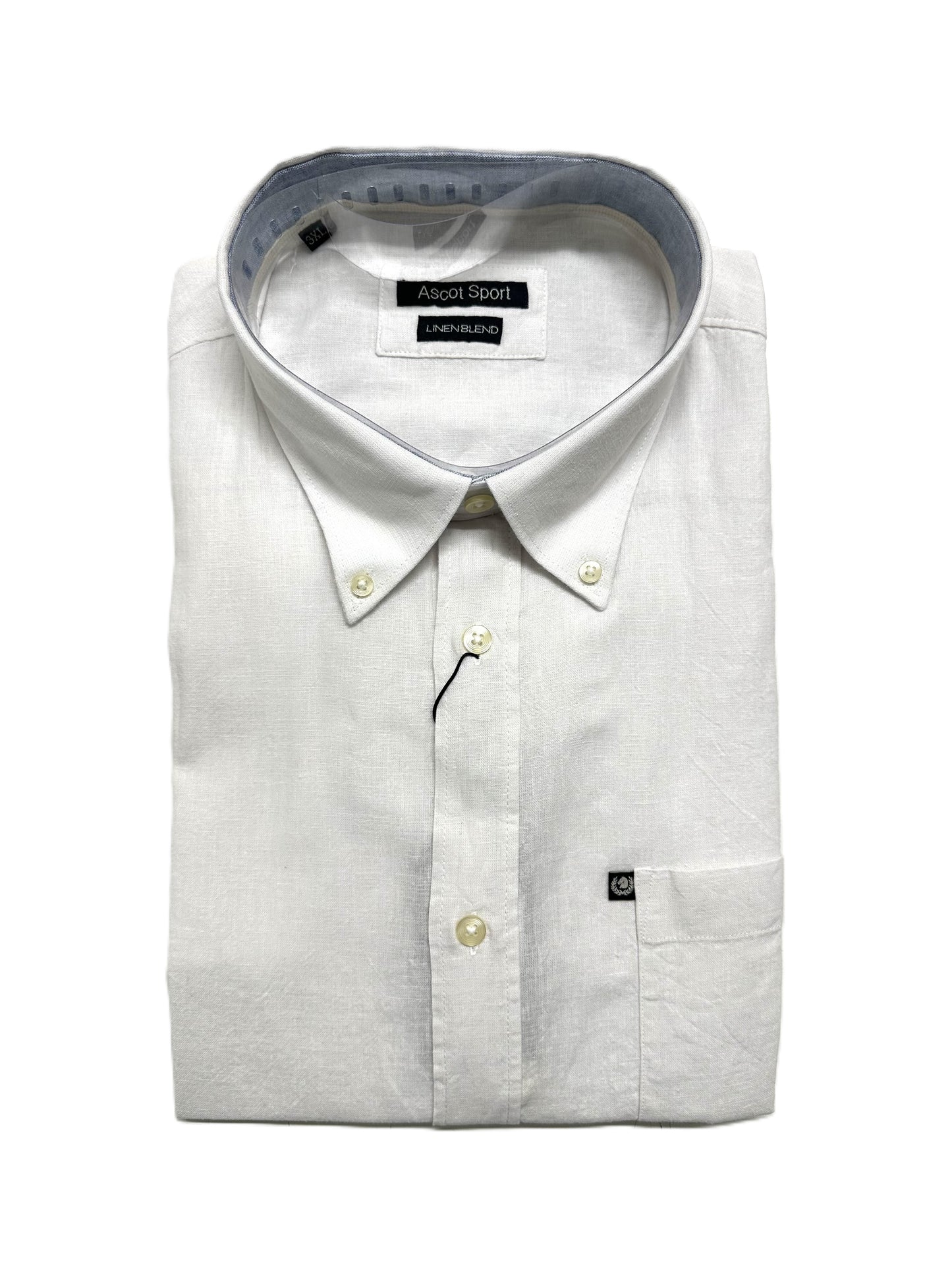 Camicia Mezza Manica Misto Lino Ascot Taglie Forti 62-559 Col 01