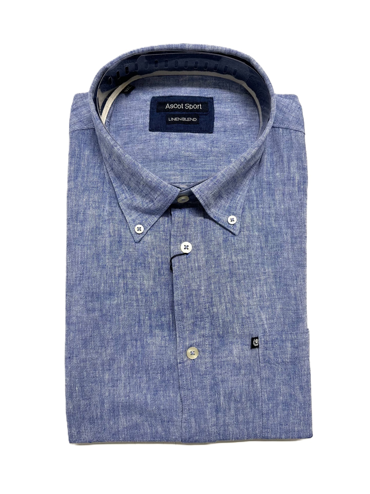 Camicia Manica Lunga in Misto Lino Ascot Taglie Forti 62-509 col 08