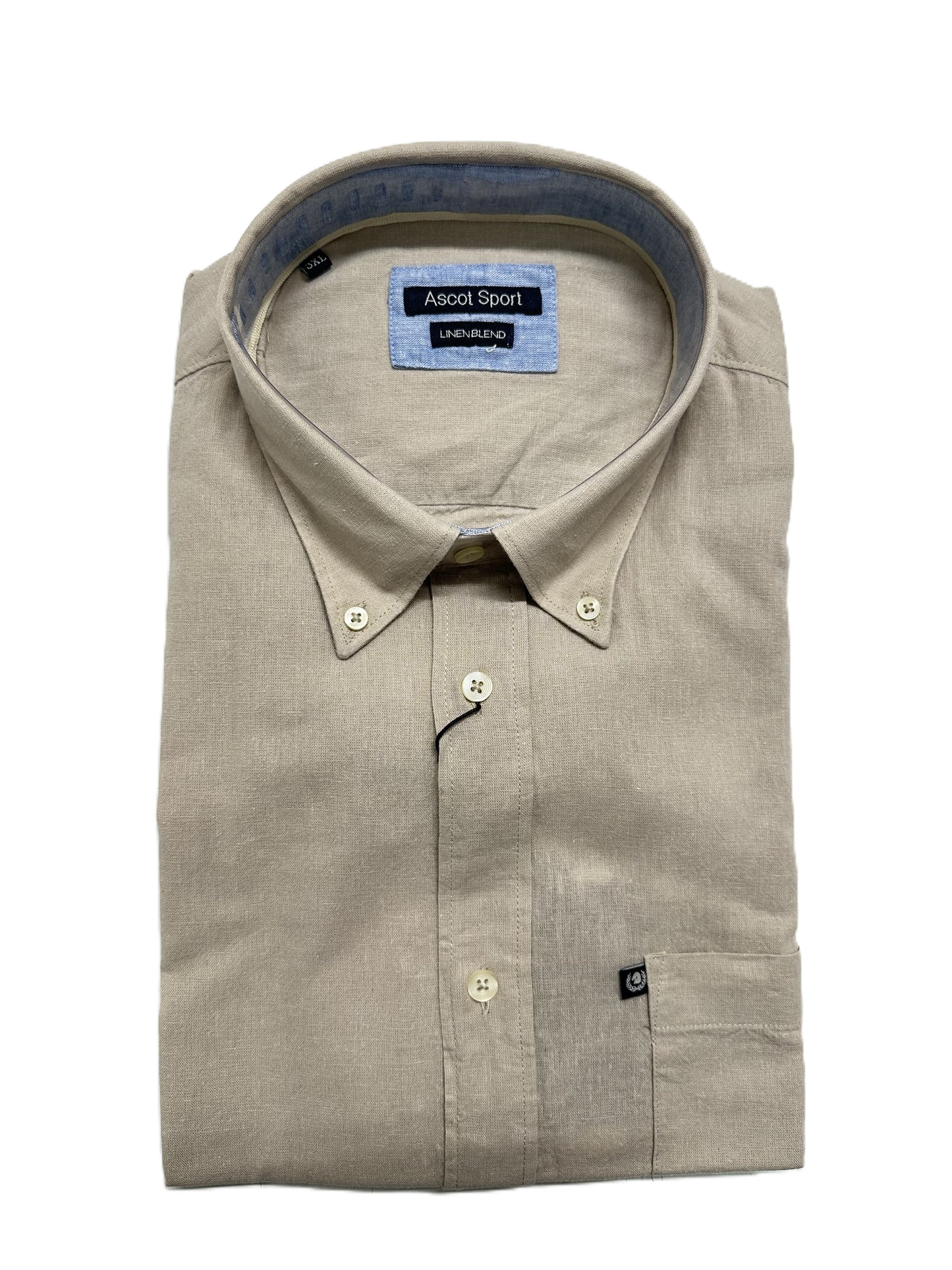 Camicia Manica Lunga in Misto Lino Ascot Taglie Forti 62-509 col 09