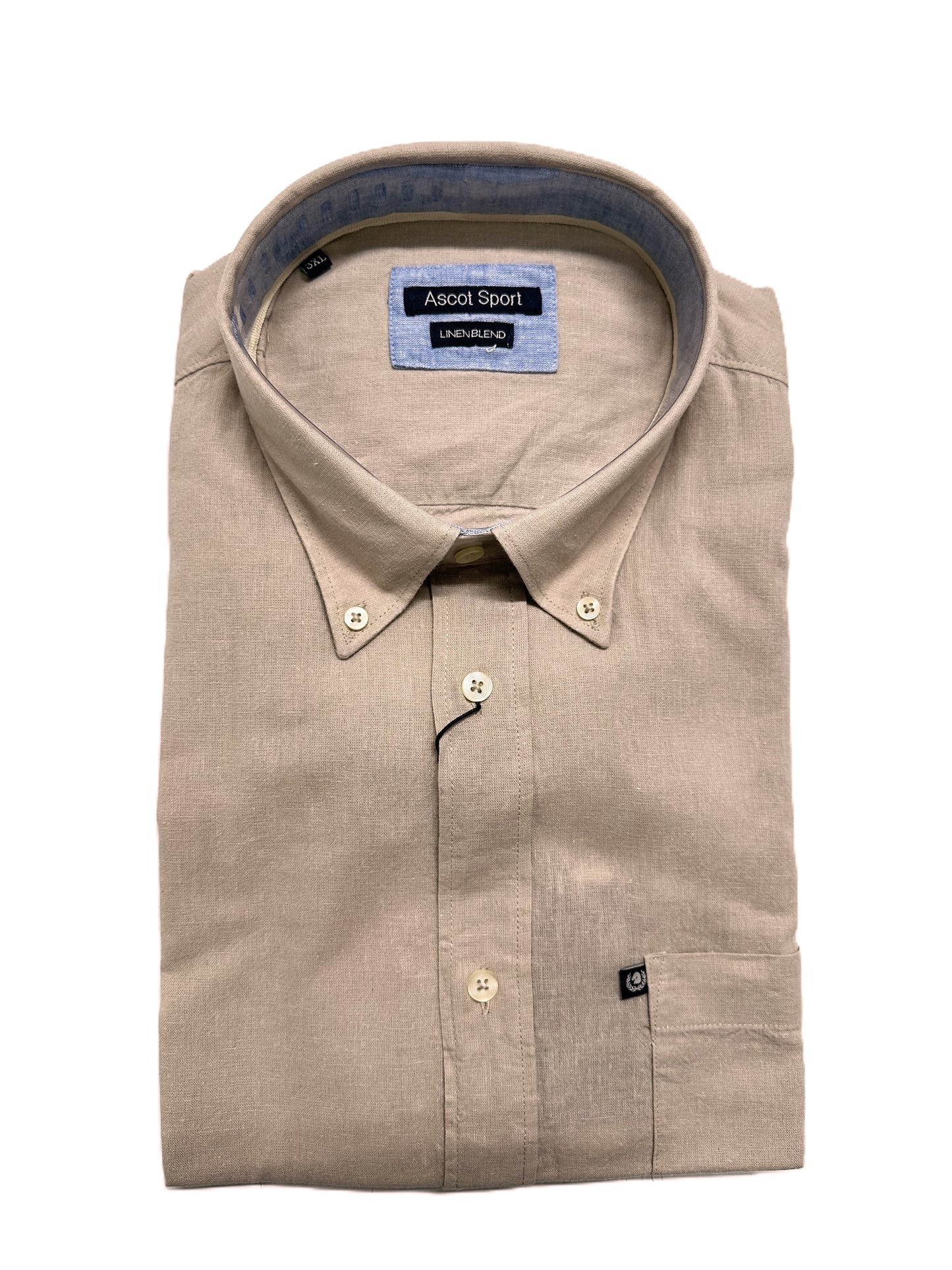Camicia Mezza Manica Misto Lino Ascot Taglie Forti 62-559 Col 09