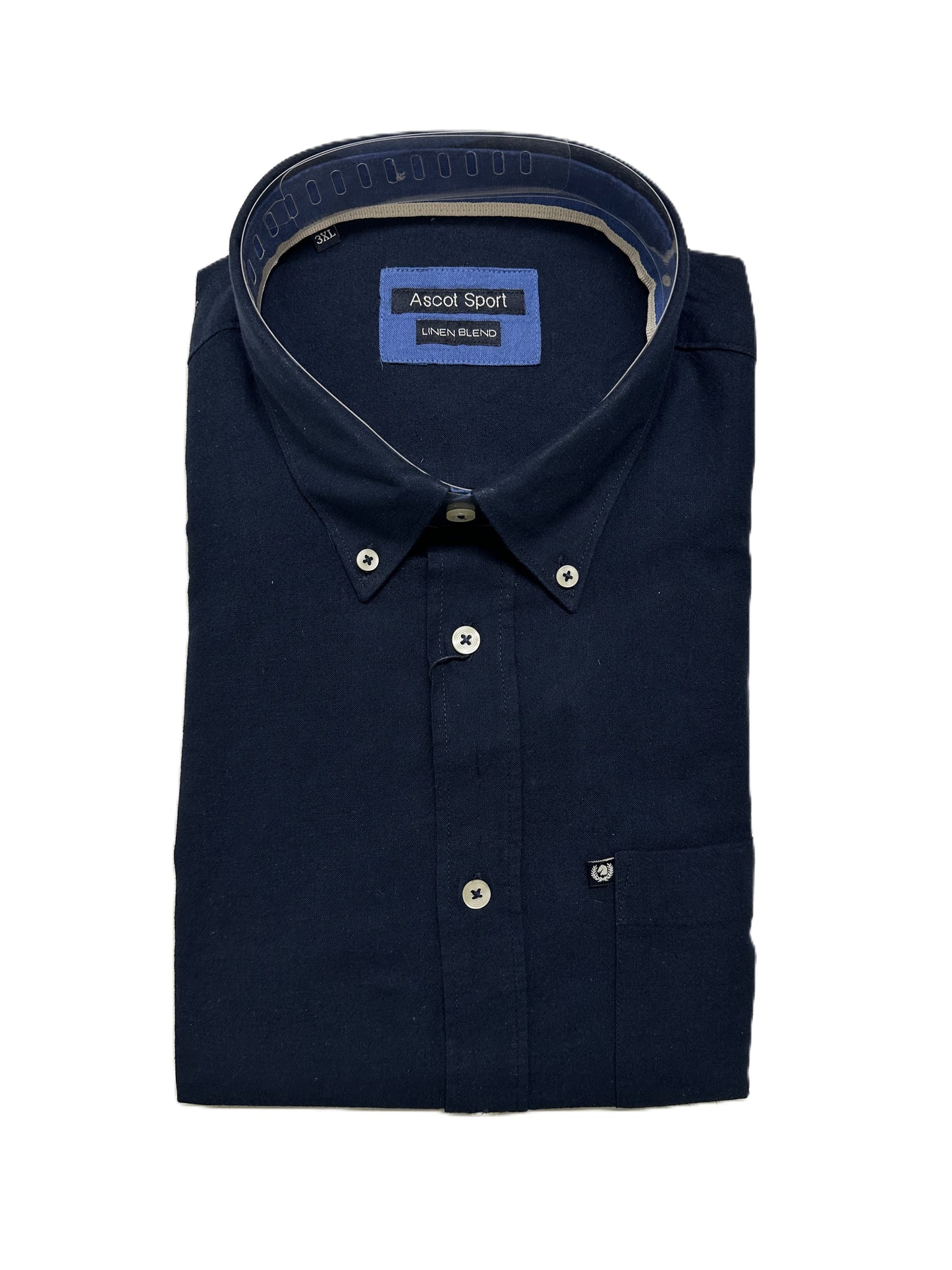 Camicia Manica Lunga in Misto Lino Ascot Taglie Forti 62-509 col 60