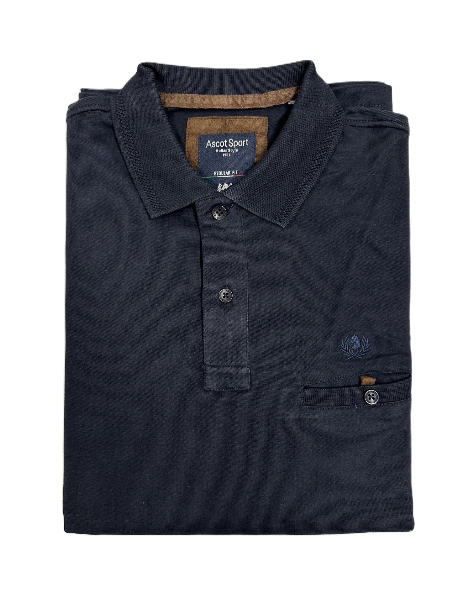 Polo Manica Lunga Ascot con Taschino 81-318 Blu 61