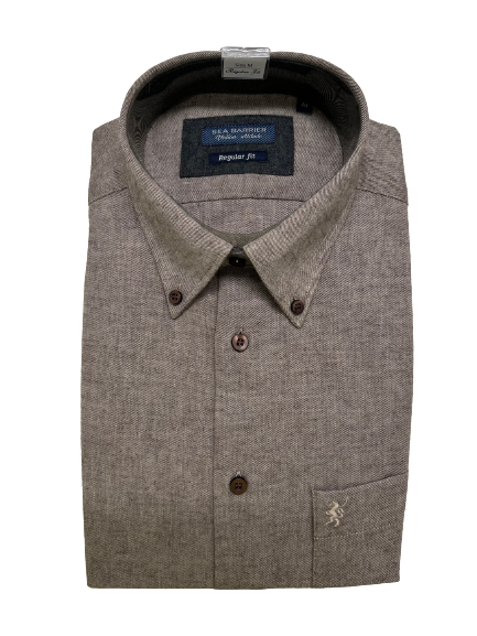 Camicia in Flanella Trasimeno Manica Lunga Sea Barrier Beige - Blocco94