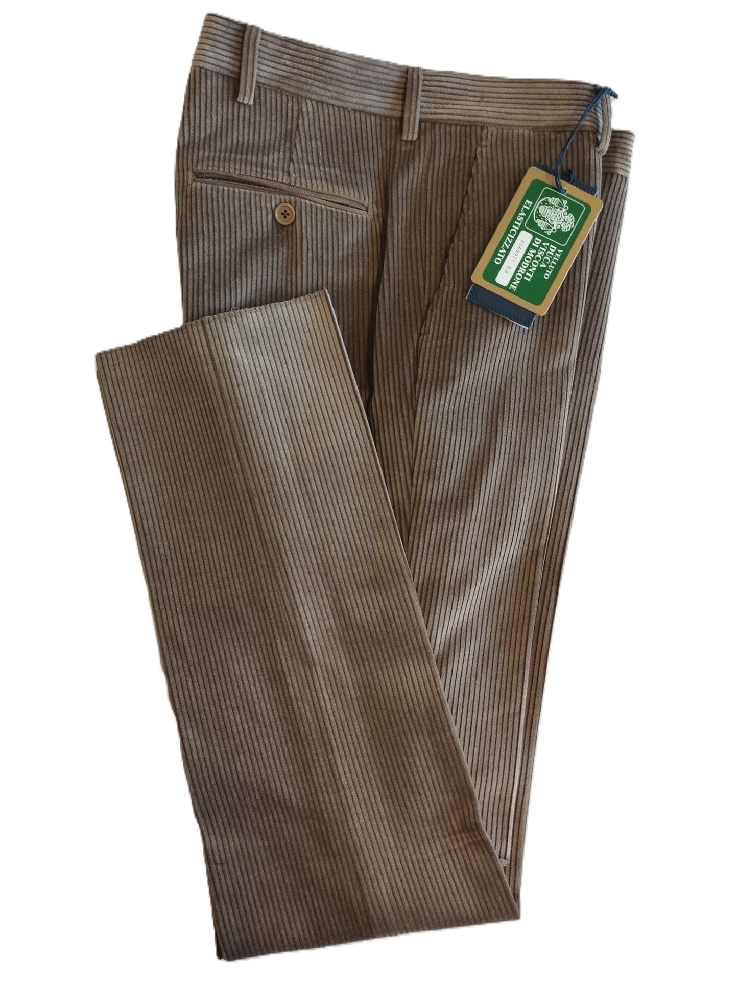Pantalone Velluto Classico con Pence Drop 4 Duca Visconti di Modrone Corda 8550