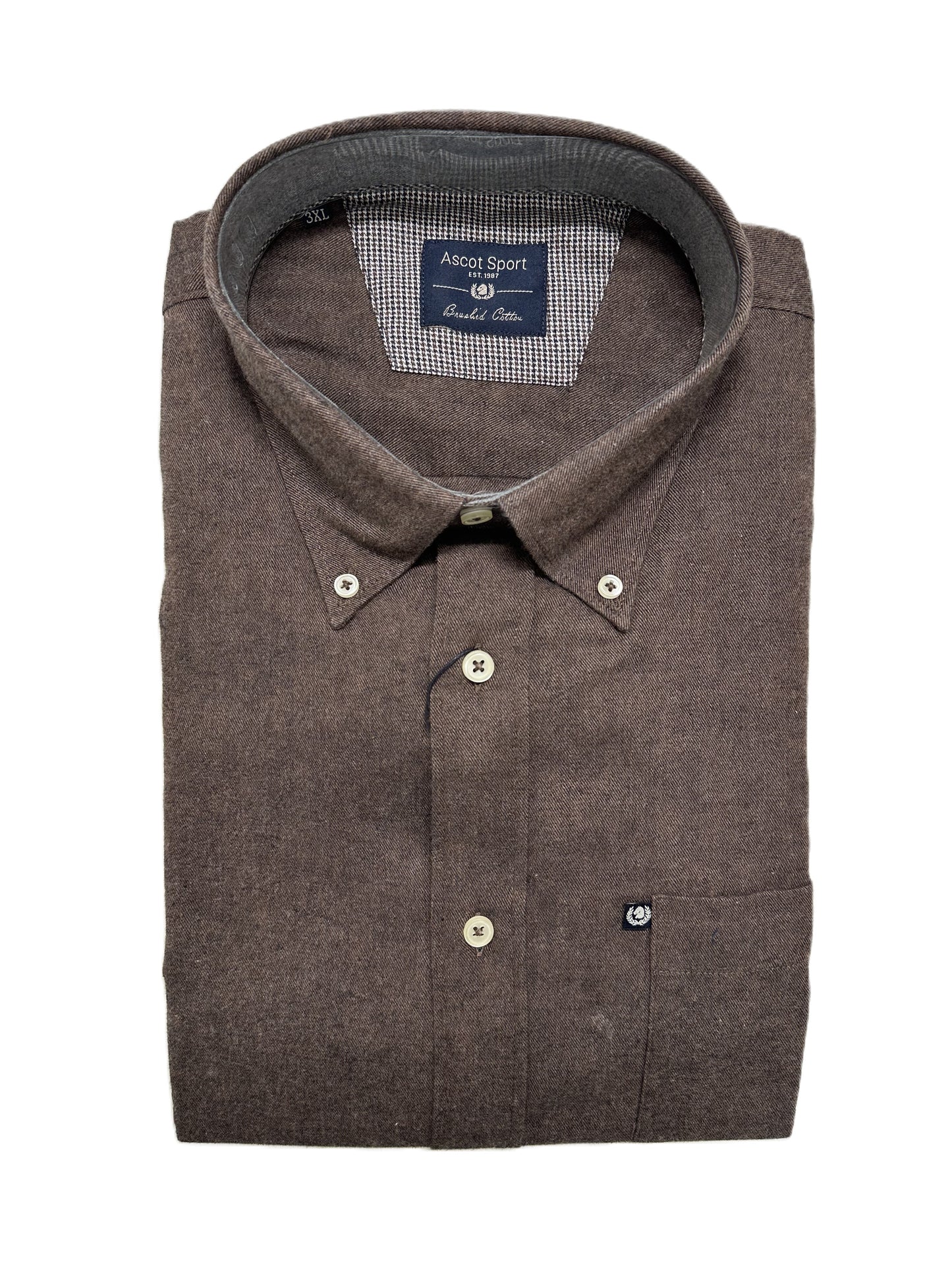 Camicia Manica Lunga Ascot Taglie Forti in Flanella 86-509 Col10