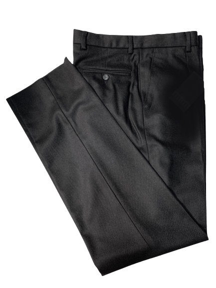 Pantalone Misto Lana Taglie Forti Classico con Pence Nero