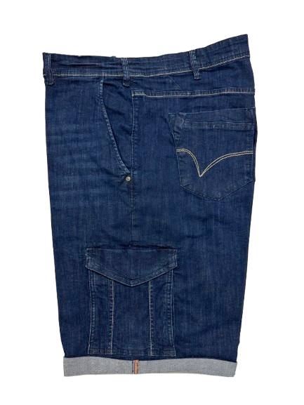 Bermuda con Tascone in Jeans Elasticizzato Norvegia Conf Sea Barrier Taglie Forti