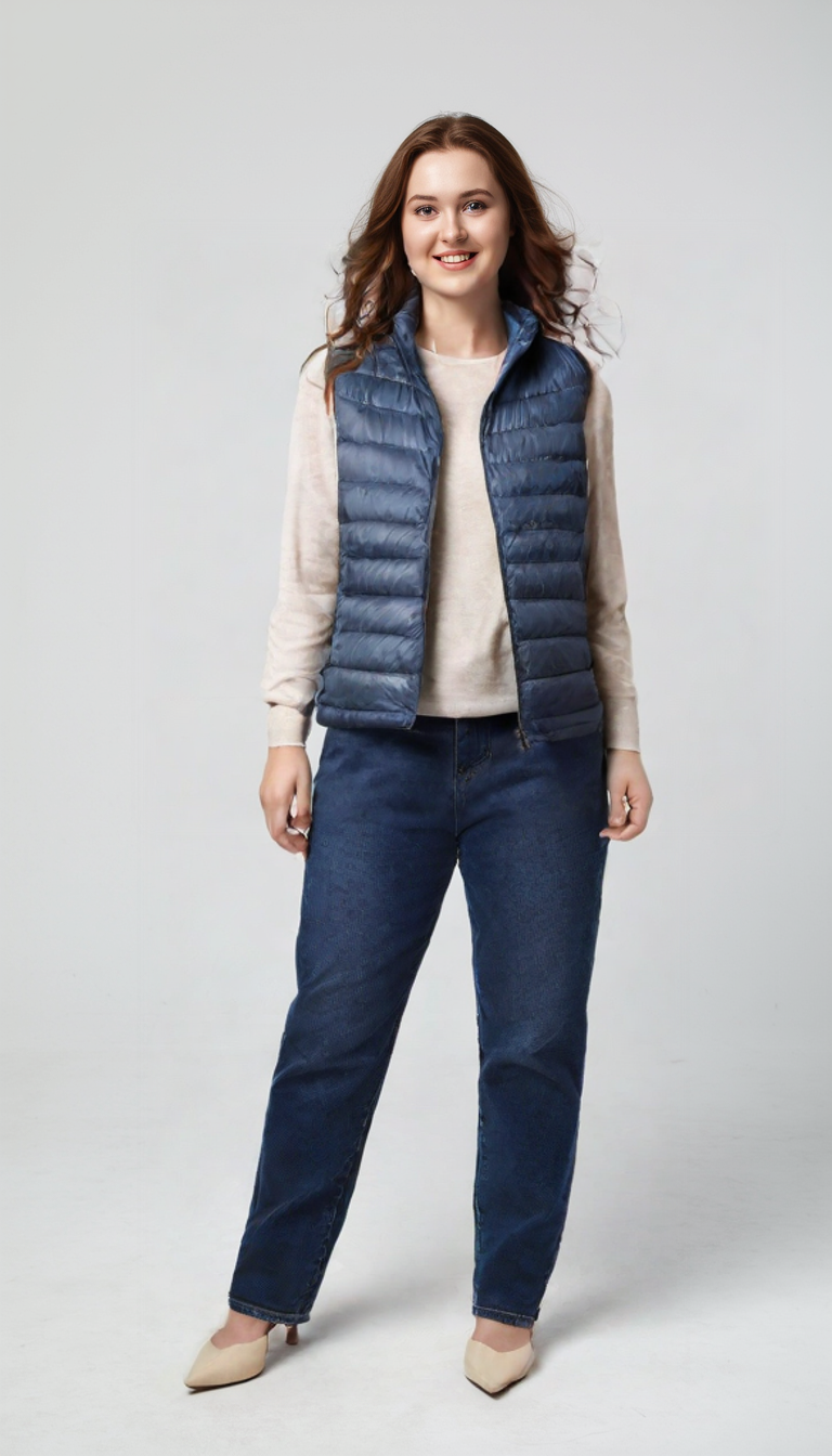 Virginia Blu 100 Grammi Smanicato Donna Taglie Comode Peony