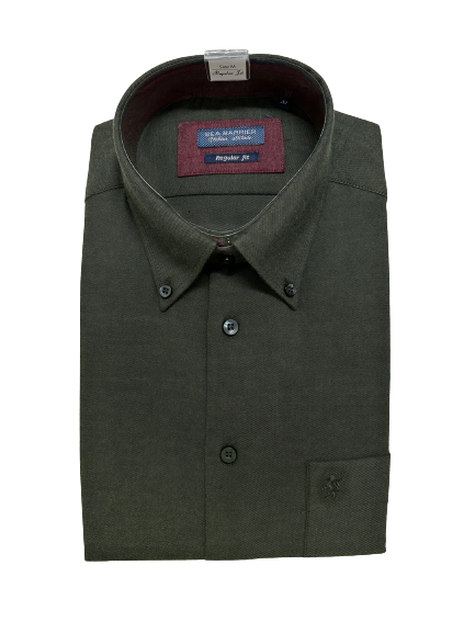 Camicia in Flanella Trasimeno Manica Lunga Sea Barrier Verde - Blocco94