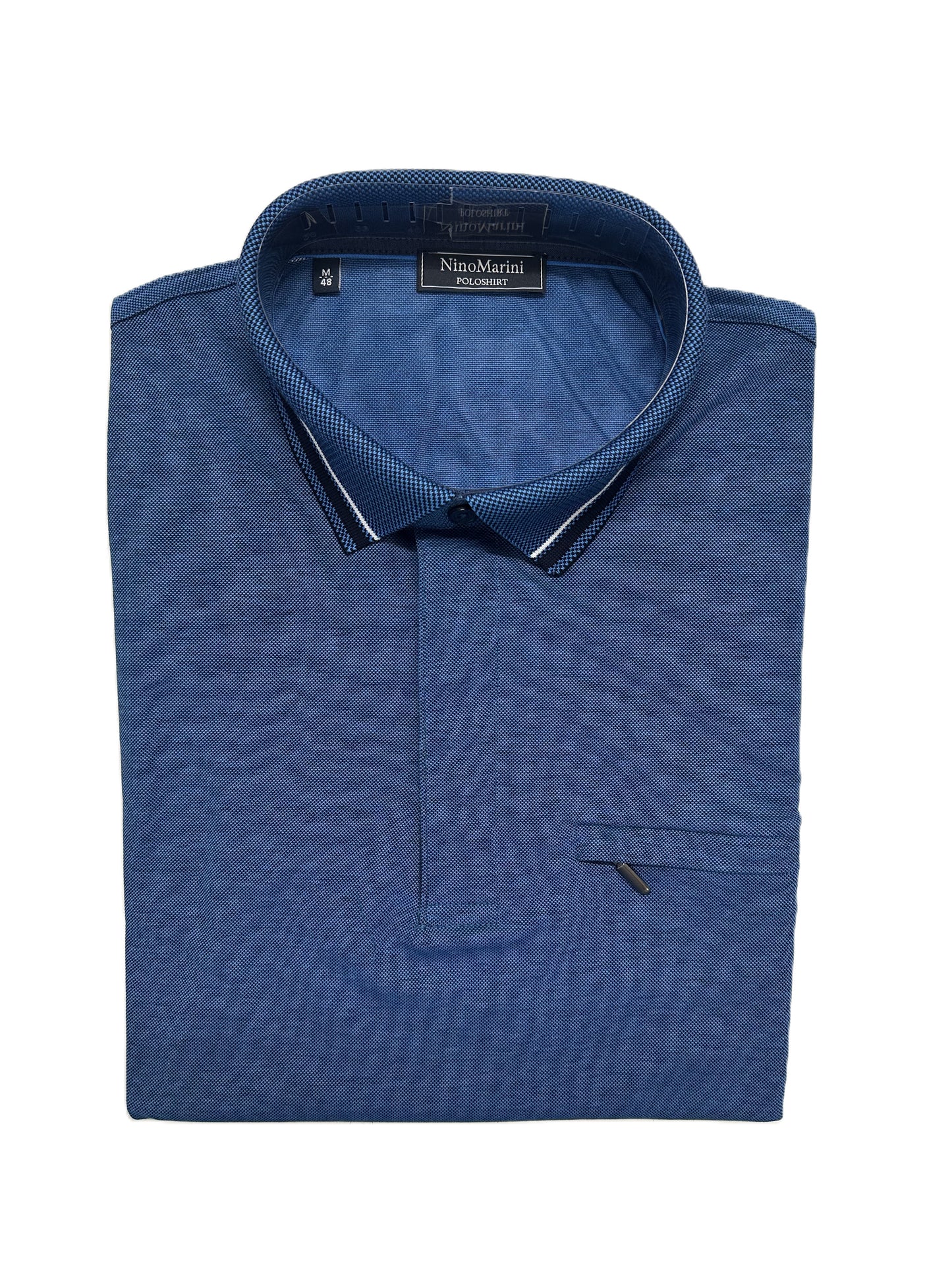Polo Mezza Manica Nino Marini in Piquet di Filo di Scozia con Taschino XCNIN82430