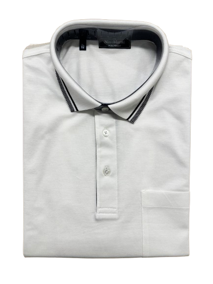 Polo Mezza Manica Nino Marini in Piquet di Filo di Scozia con Taschino XCNIN82431