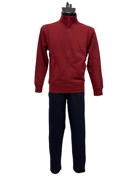 Tuta in Felpa 903036C Be Board Taglie Forti Giacca Bordeaux Pantalone Blu - Blocco94