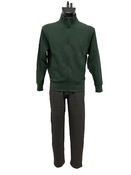 Tuta in Felpa 903036C Be Board Taglie Forti Giacca Verde Pantalone Grafite - Blocco94