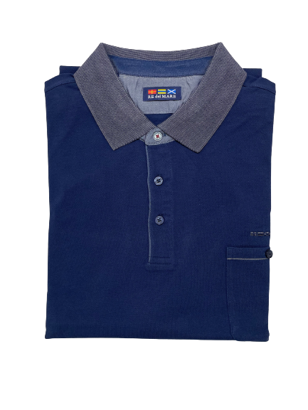 Polo Mezza Manica in Piquet con Taschino Re del Mare Taglie Forti 99.3116X - Blocco94