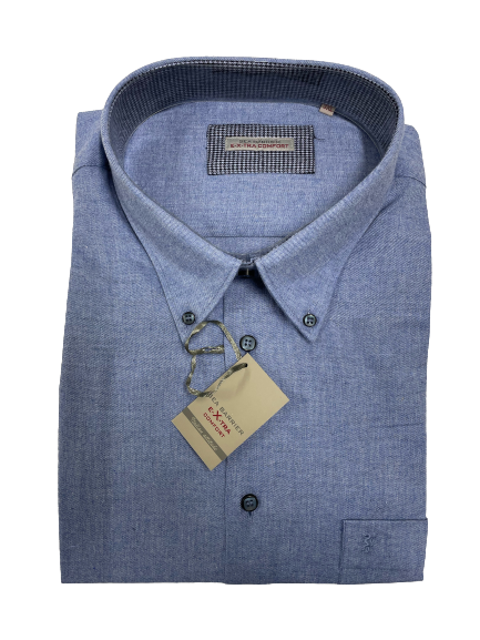 Camicia in Flanella Trasimeno Manica Lunga Sea Barrier Azzurro - Blocco94