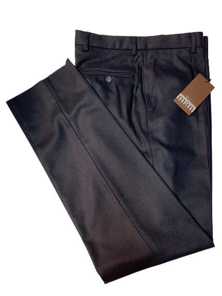 Pantalone Pura Lana Taglie Forti Classico con Pence Blu Imagine - Blocco94