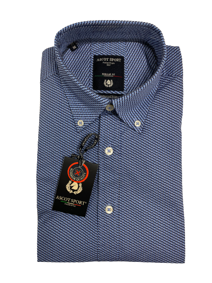 Camicia Manica Lunga Ascot Colore 17 Microfantasia - Blocco94