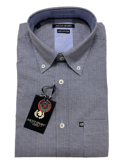Camicia in Flanella Manica Lunga Ascot Colore 02 Micro Fantasia - Blocco94