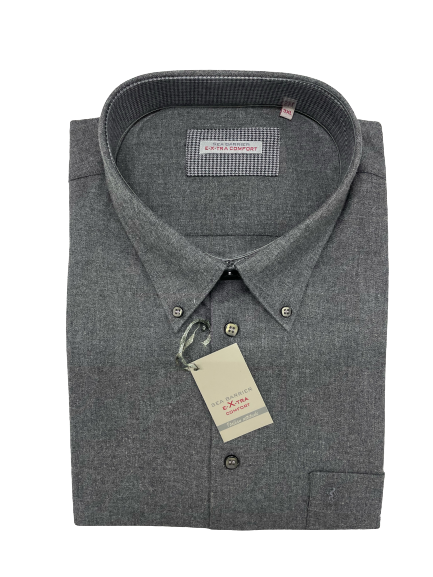Camicia in Flanella Trasimeno Manica Lunga Sea Barrier Grigio Scuro - Blocco94