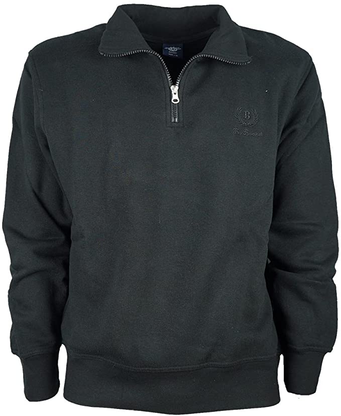 Felpa Mezza Zip 9035C Taglie Forti Be Board Nero - Blocco94